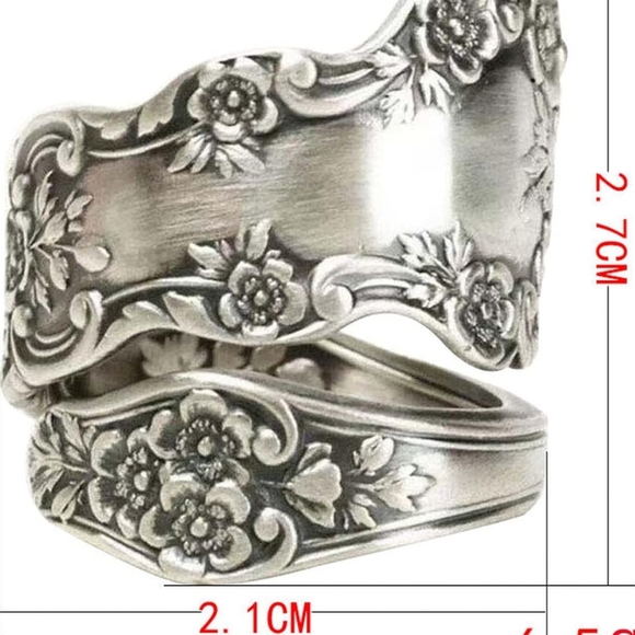 Unisex 925 Silver  Spoon Ring  Adjustable - Picture 3 of 7